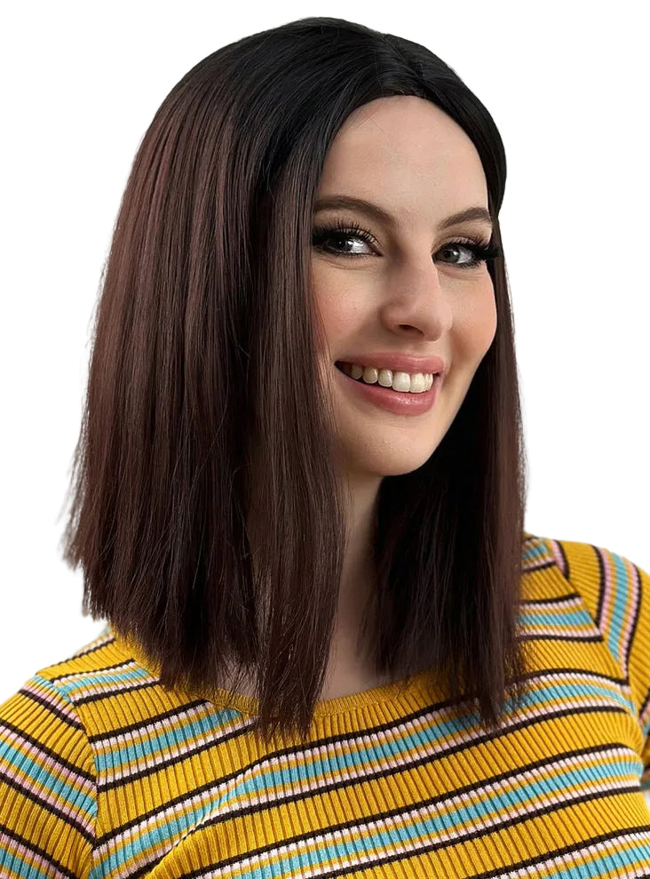 Raya Womens Ombre Burgundy Heat Resistant Bob Wig - Alternative Image