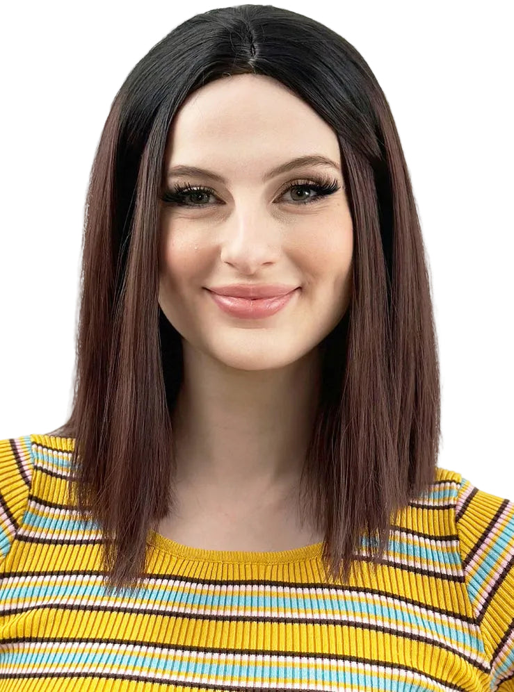 Raya Womens Ombre Burgundy Heat Resistant Bob Wig - Main Image
