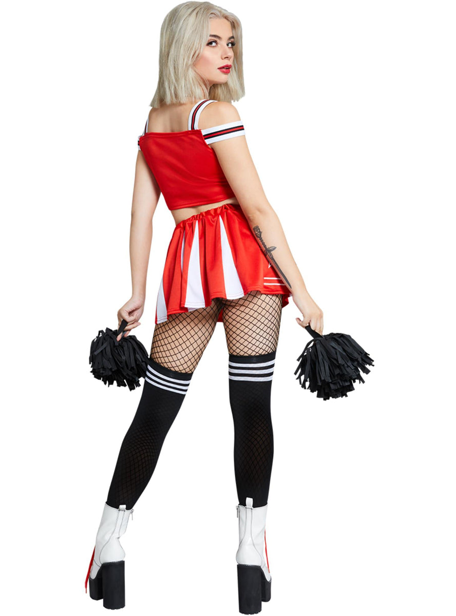 Womens sexy devilish cheerleader costume - back image