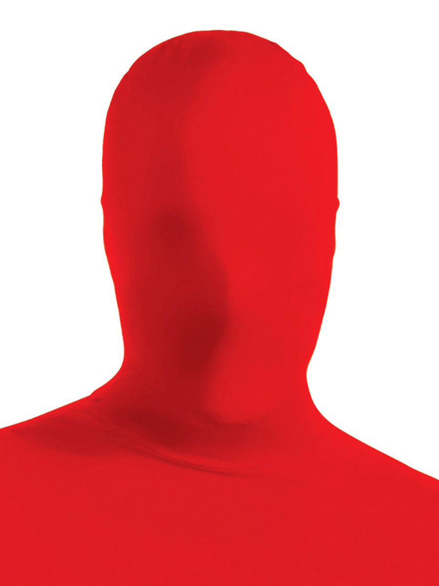 Red Second Skin Adults Full Head Lycra Costume Mask - Main Image