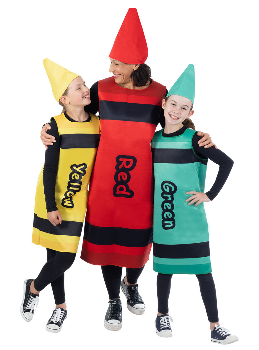 Red Crayon Adults Book Week Tabard Costume - Group Image 2