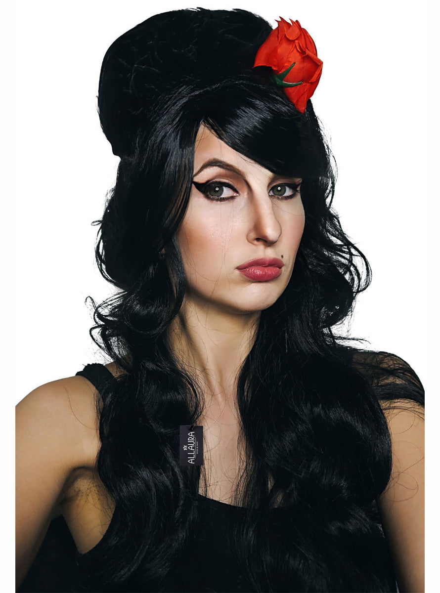 Rehab Beehive Womens Long Black Costume Wig - Alternative Image