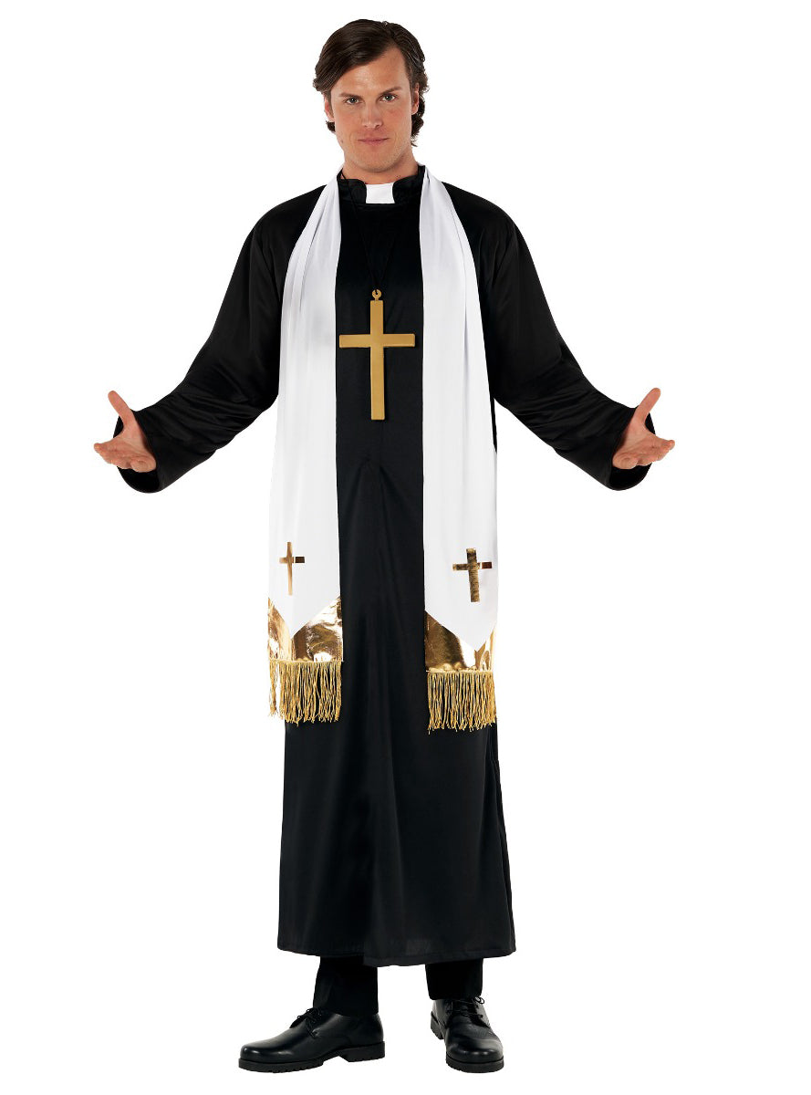 Deluxe Plus Size Priest Mens Costume - Alternate Image