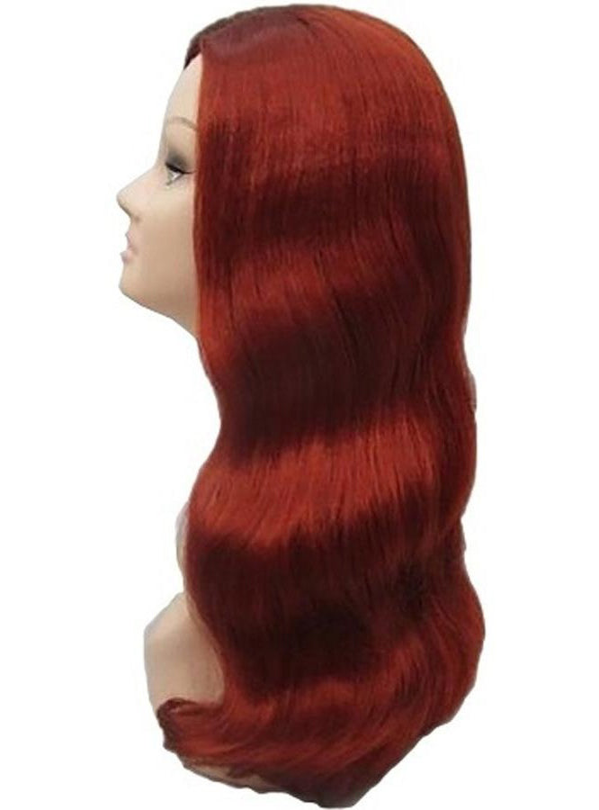Womens Auburn Curly 1940s Rita Glamour Costume Wig Side Image