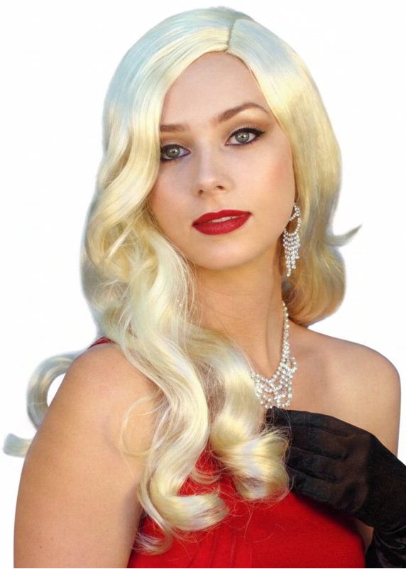 Womens Blonde Curly 1940s Rita Glamour Costume Wig - main image