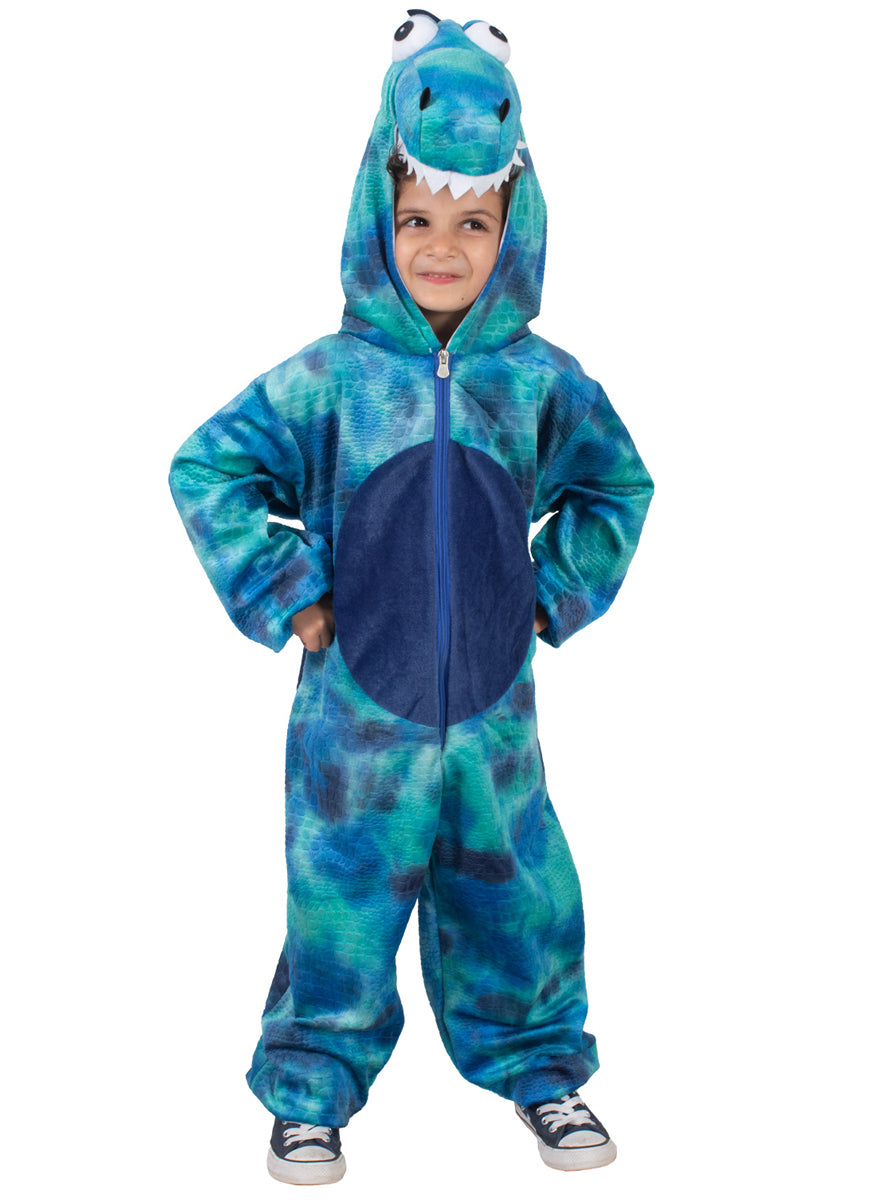 Blue Dinosaur Toddler Boys Costume Onesie - Alternative Image