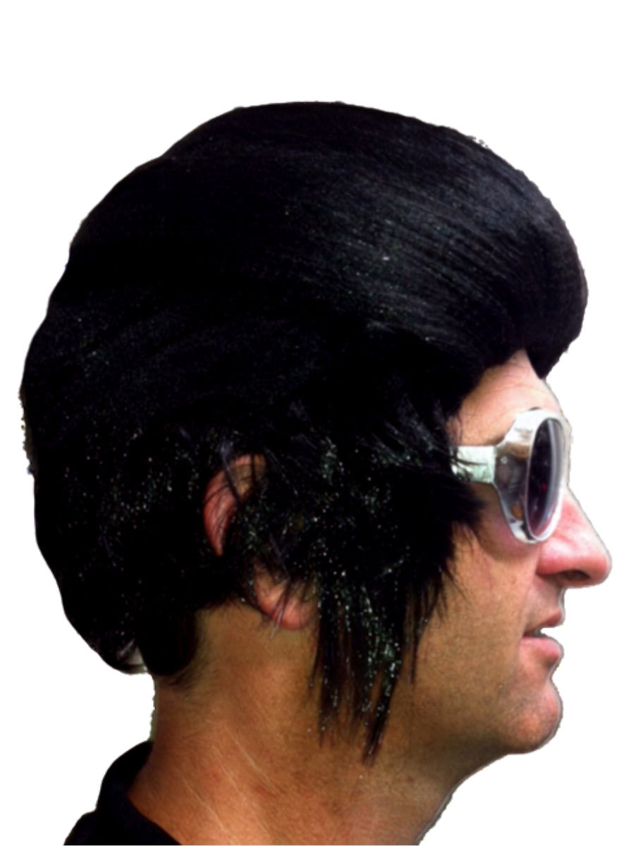 Rock And Roll Mens 50s Elvis Costume Wig - Side Image