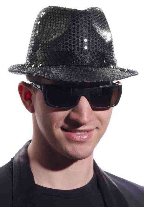 Black Sequins Fedora Costume Hat