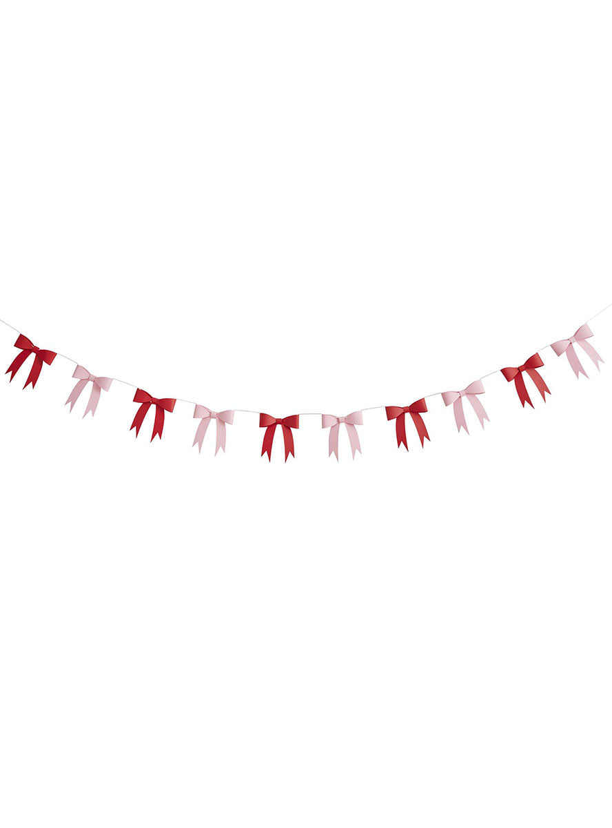 250cm Red and Pink Santa Baby Bow Garland - Main Image