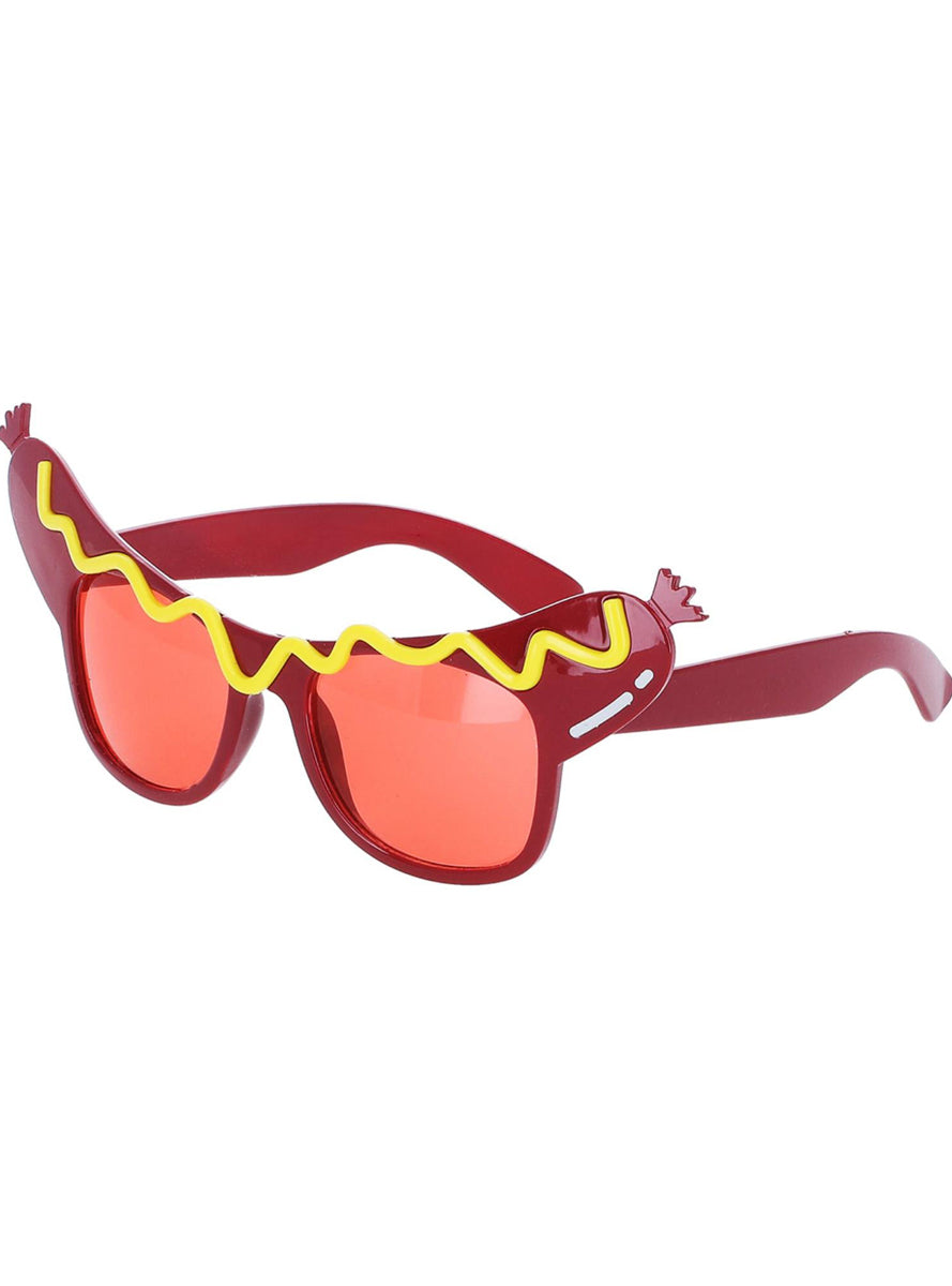 Red Sausage Adults Novelty Oktoberfest Costume Glasses - Side Image