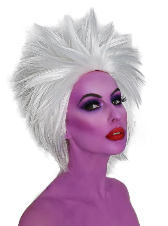 Sea Witch Womens White Spikey Costume Wig - Alternative Image