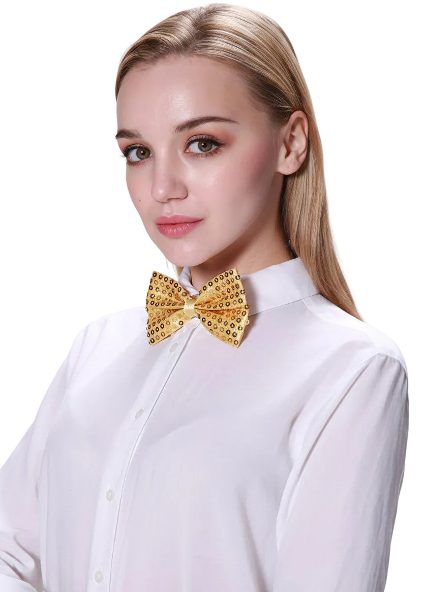 Main image of Gold Sequined Costume Bow Tie