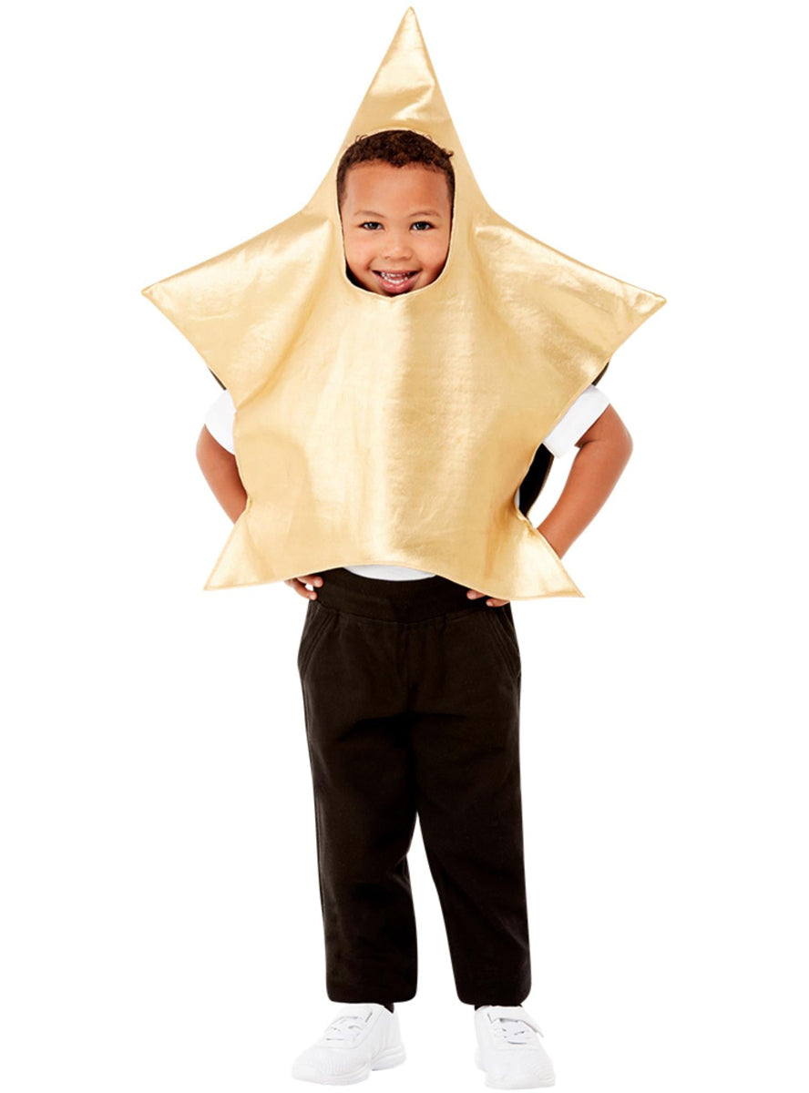 toddler christmas gold star costume - alternative image
