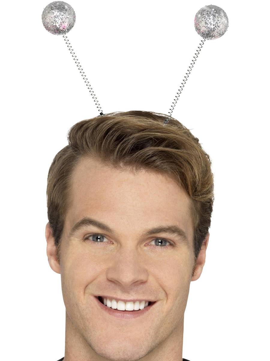 Silver Alien Head Bopper Costume Headband - Alternate Image