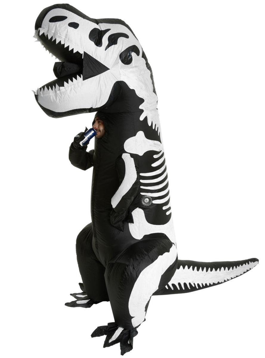 Inflatable Dinosaur Skeleton Mens Costume - Alternate Image