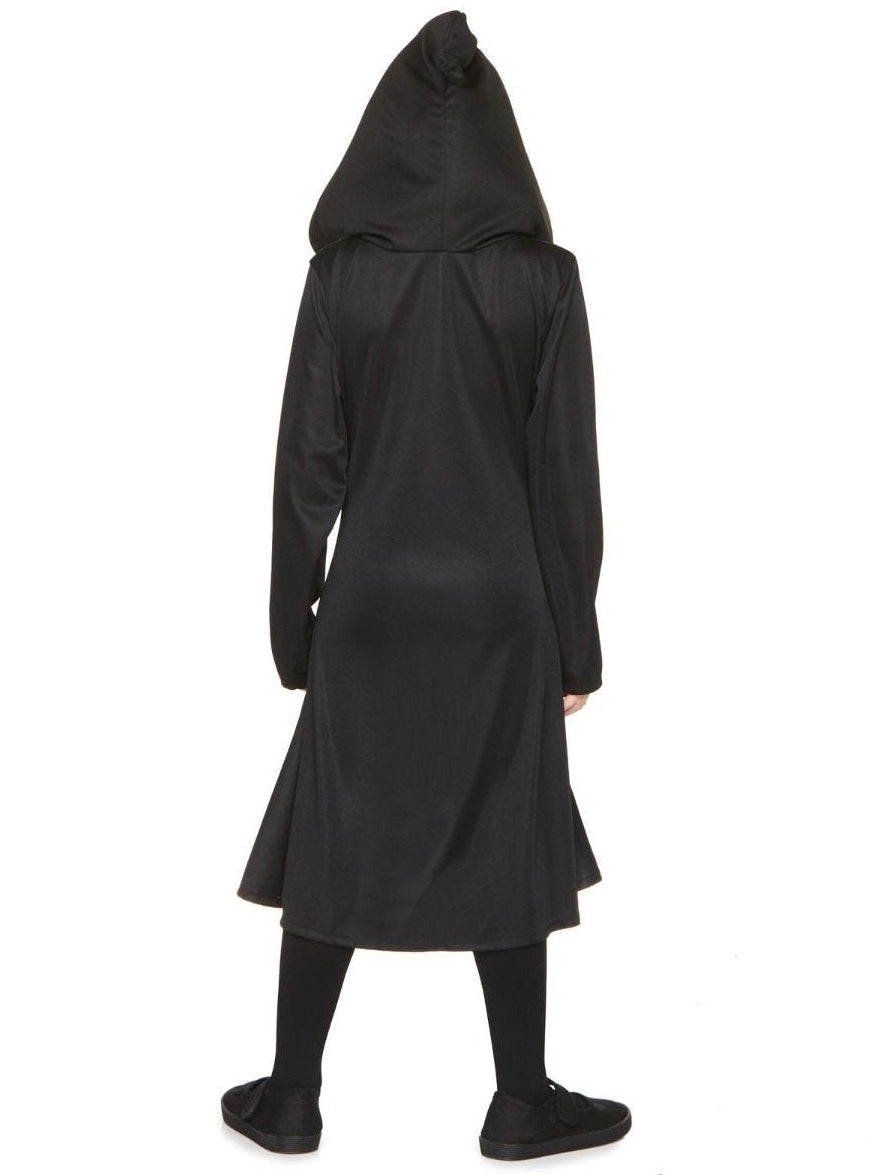 Black Hooded Girls Skeleton Halloween Costume - Back Image