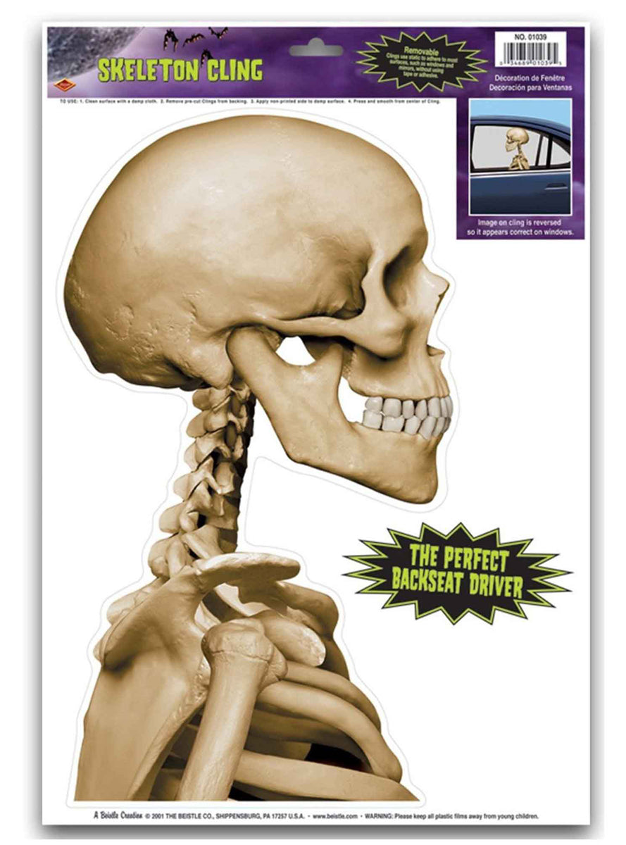 Halloween Skeleton Car Window Cling Decoration - Main Image