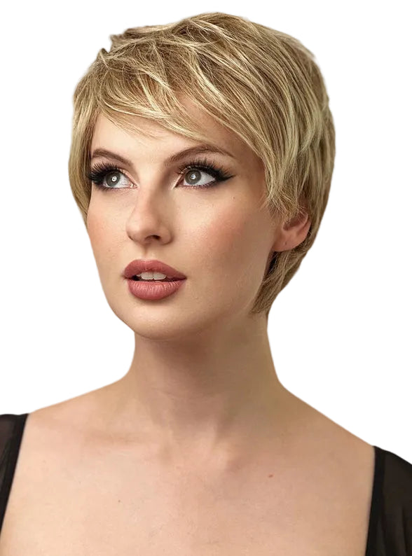 Skyle Womens Blonde Heat Resistant Pixie Cut Fashion Wig - Alternative Image