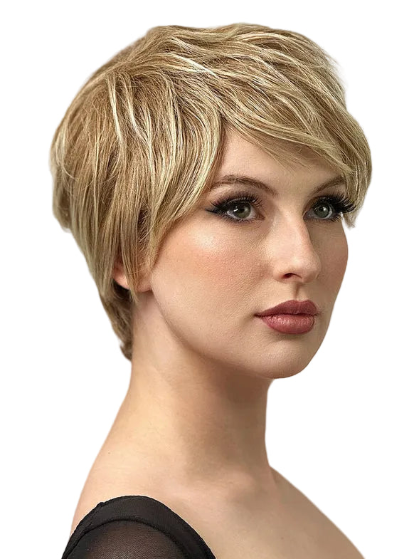 Skyle Womens Blonde Heat Resistant Pixie Cut Fashion Wig - Main Image