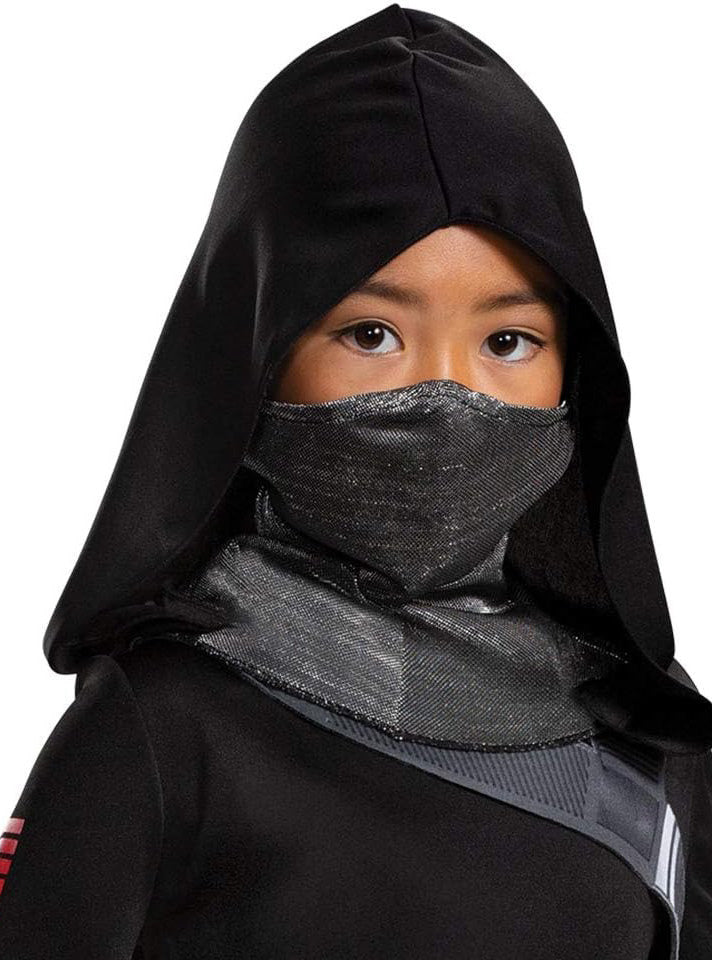 Snake Eyes Girls Classic Black Ninja Costume - Close Image 1