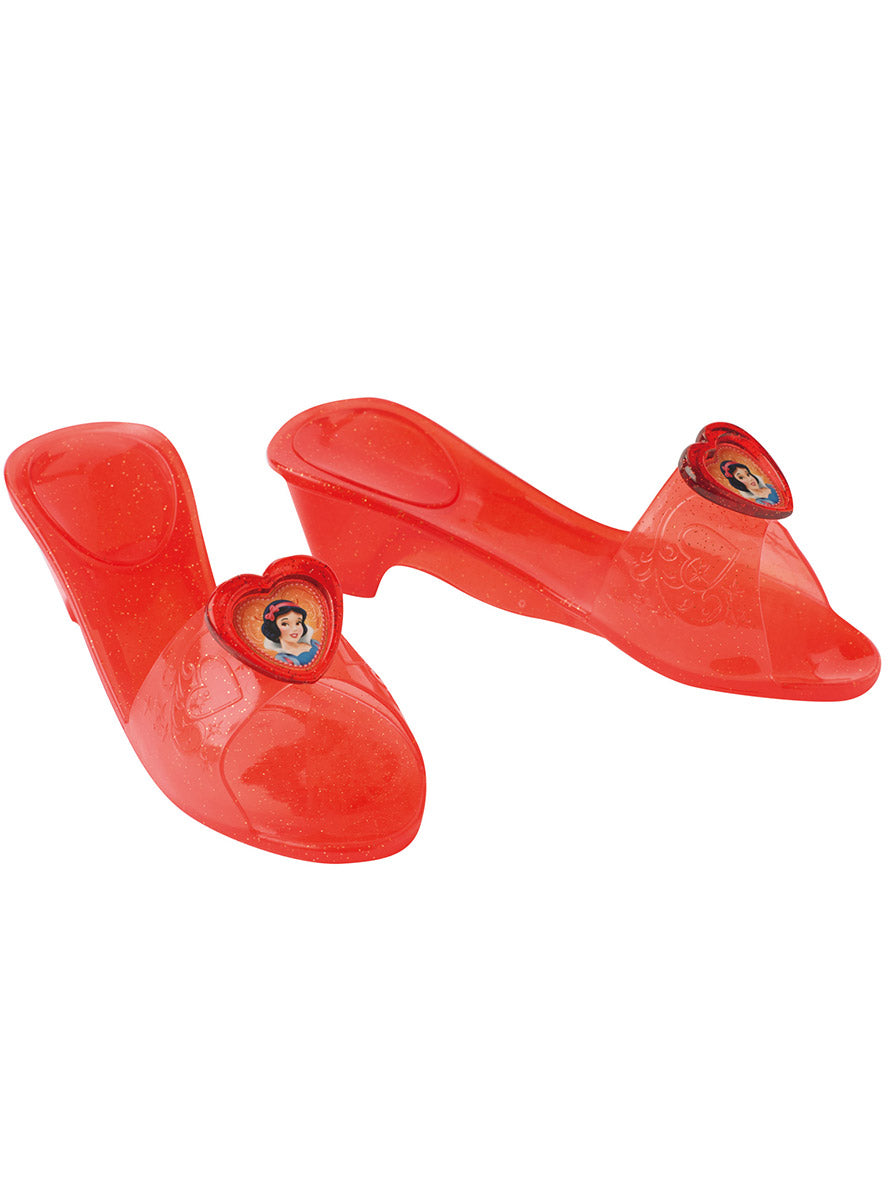 Red Glitter Girls Snow White Disney Click Clack Costume Shoes - Alternative Image