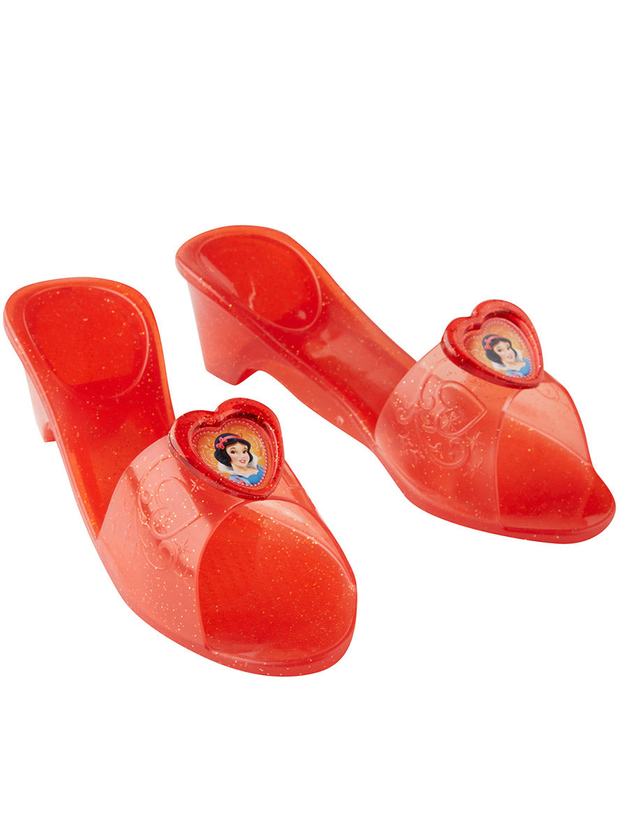 Red Glitter Girls Snow White Disney Click Clack Costume Shoes - Main Image