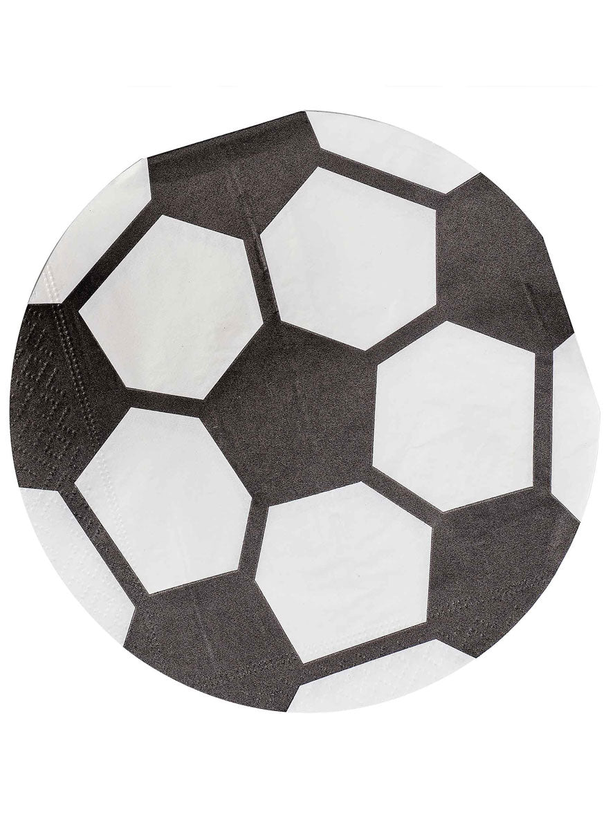 Soccer Kick Off Party 16 Pack Ball Shaped Napkins – Main Image