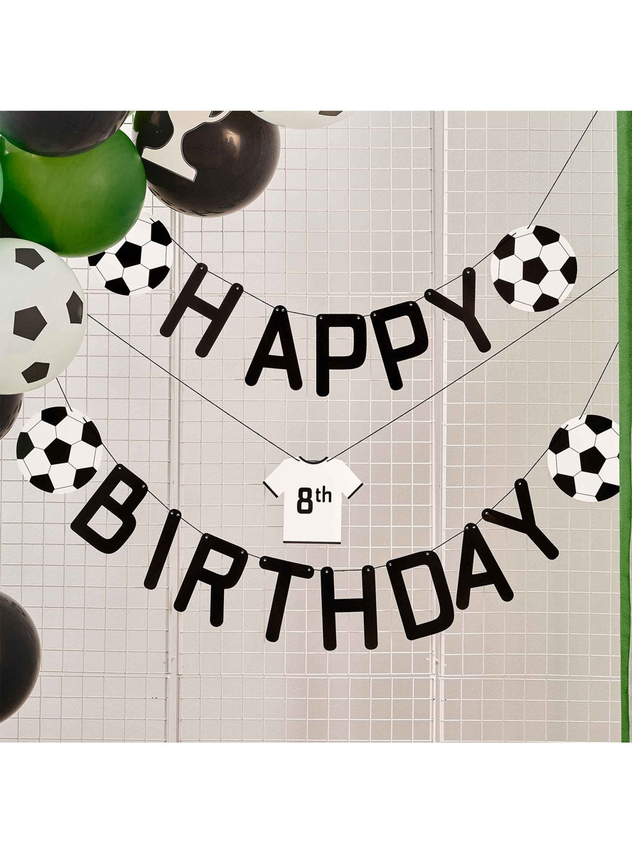 Soccer Kick Off Party 200cm Happy Birthday Bunting – Lifestyle Image