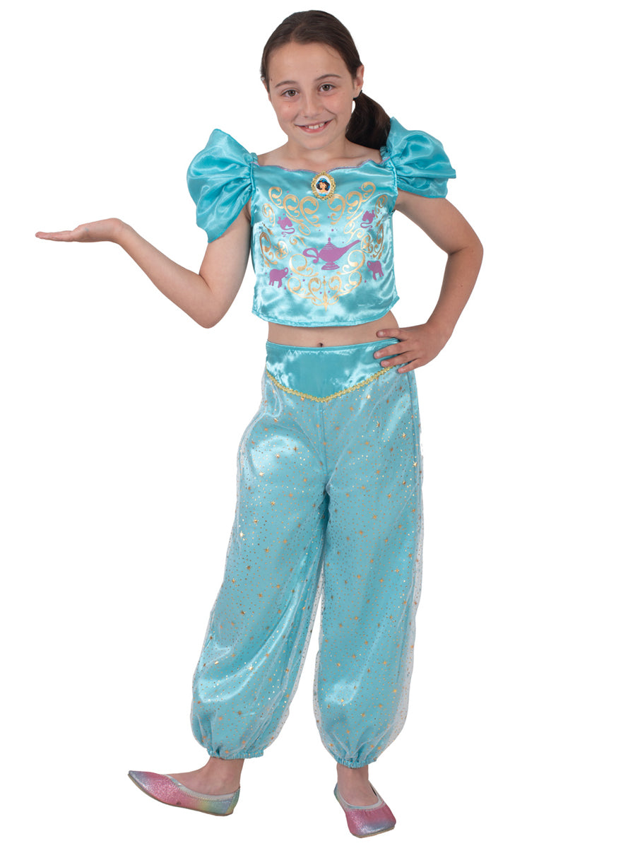 Girls Sparkle Jasmine Disney Princess Costume - Alternative Image 2