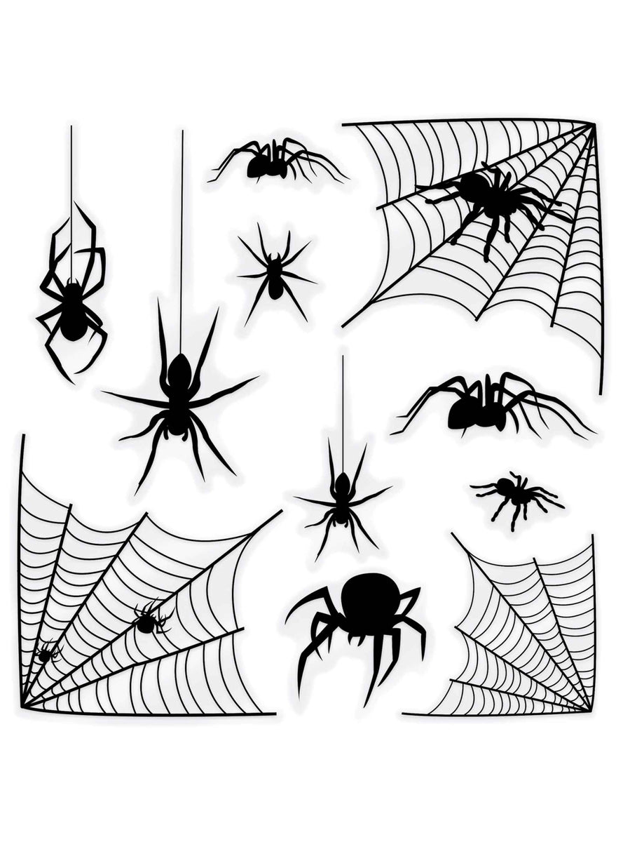 Halloween Spider and Web Window Clings - Main Image