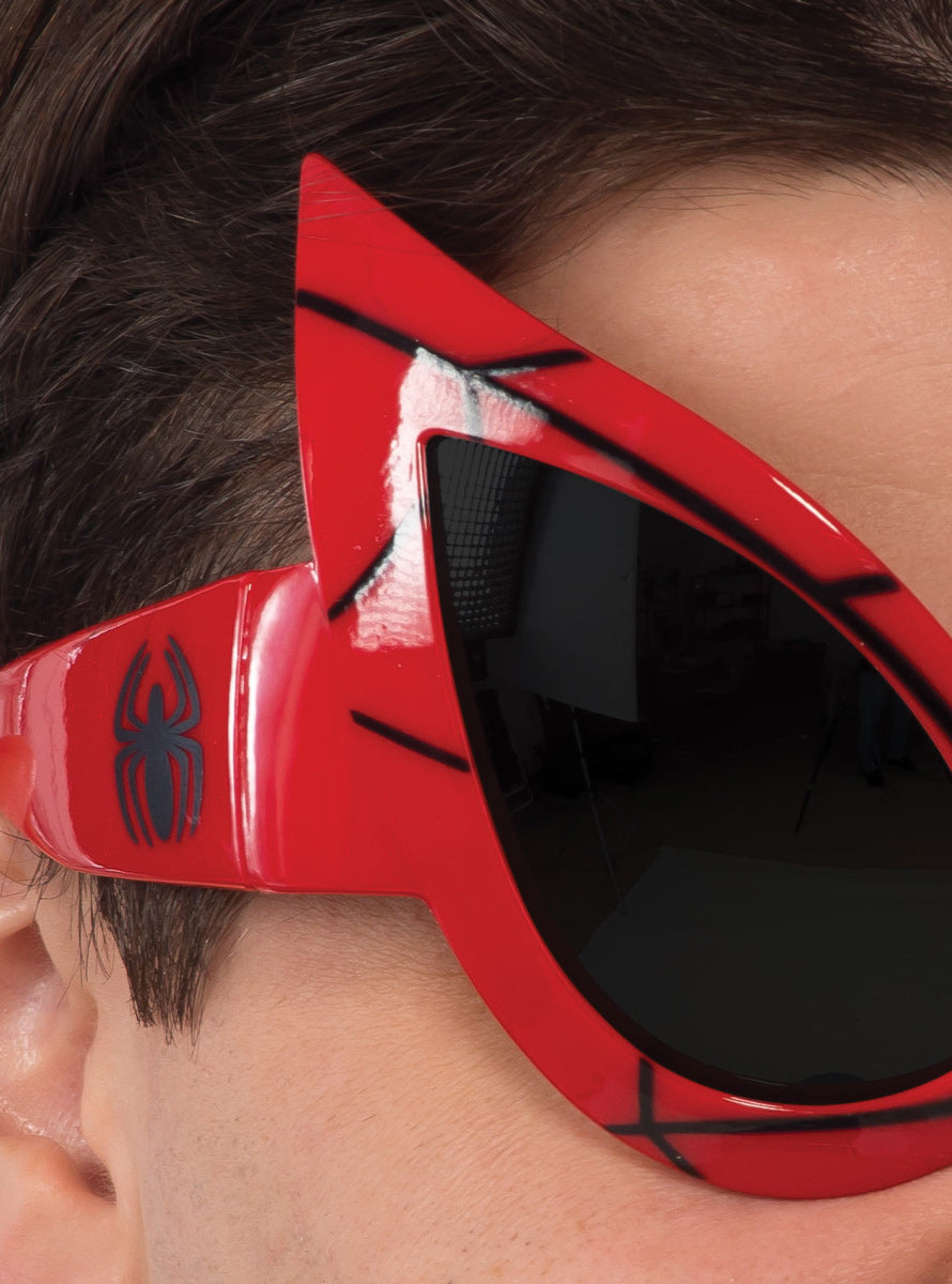 Red Spidermen Adults Superhero Costume Goggles - Close Image 2