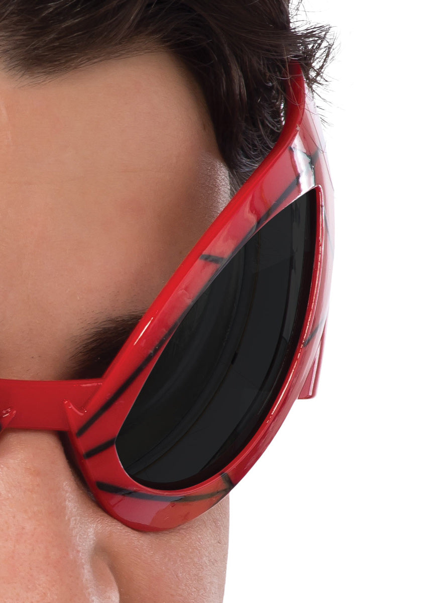 Red Spidermen Adults Superhero Costume Goggles - Close Image 1