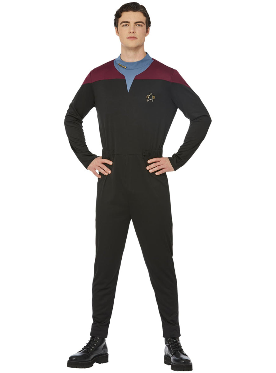 Mens Star Trek Voyager Command Uniform Costume - Front Image