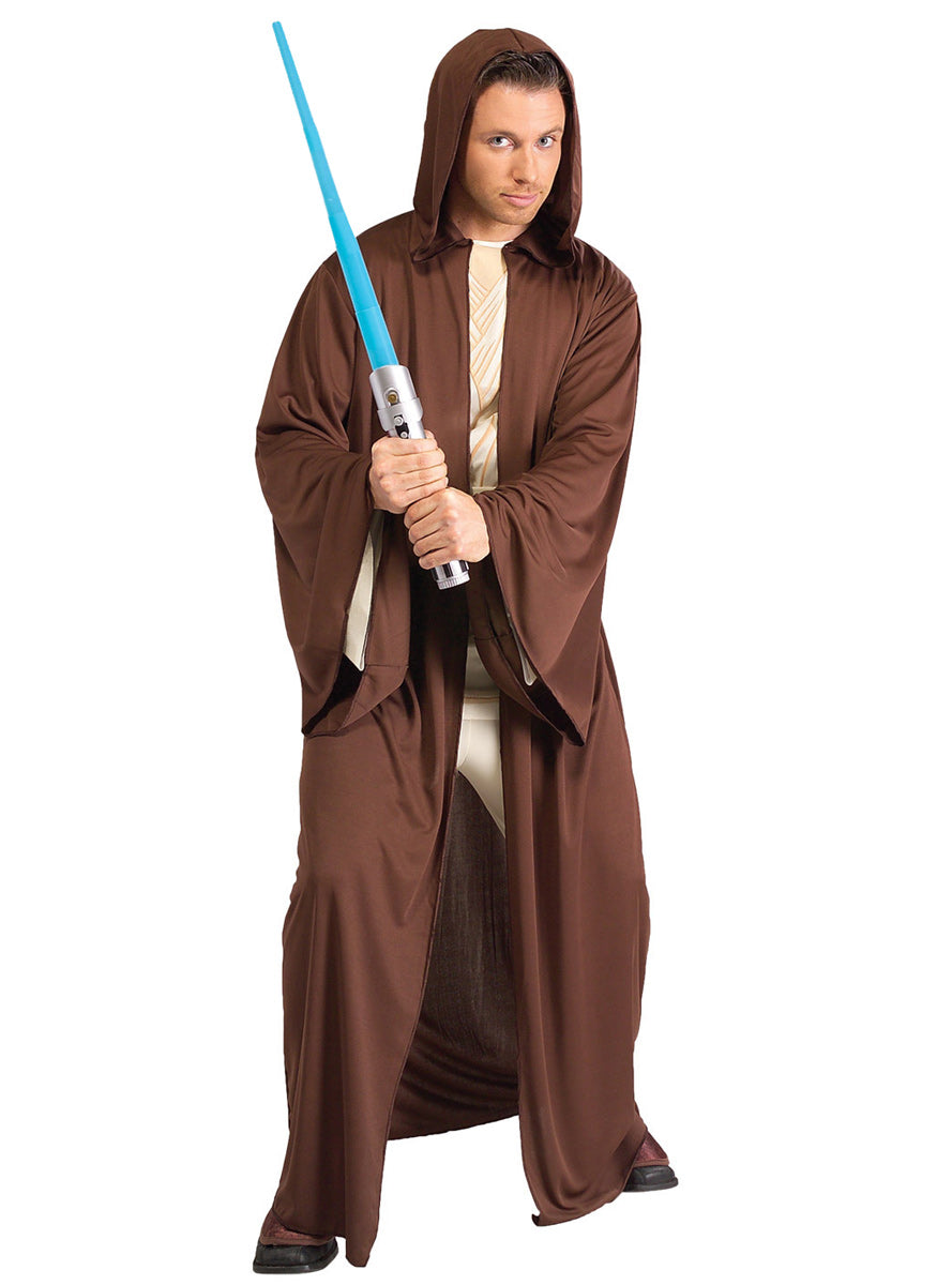 Mens Classic Brown Jedi Star Wars Cosutme Robe - Main Image