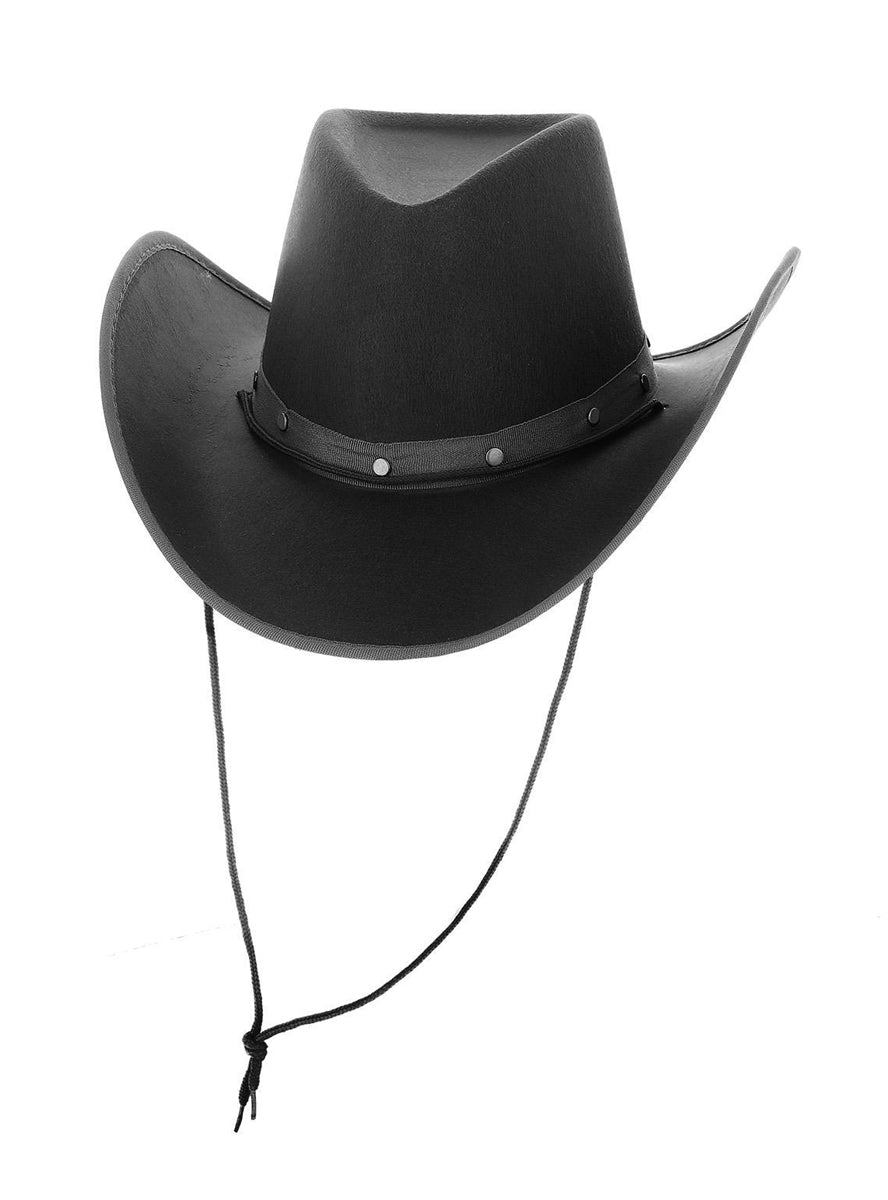womens black studded cowboy hat - Main image