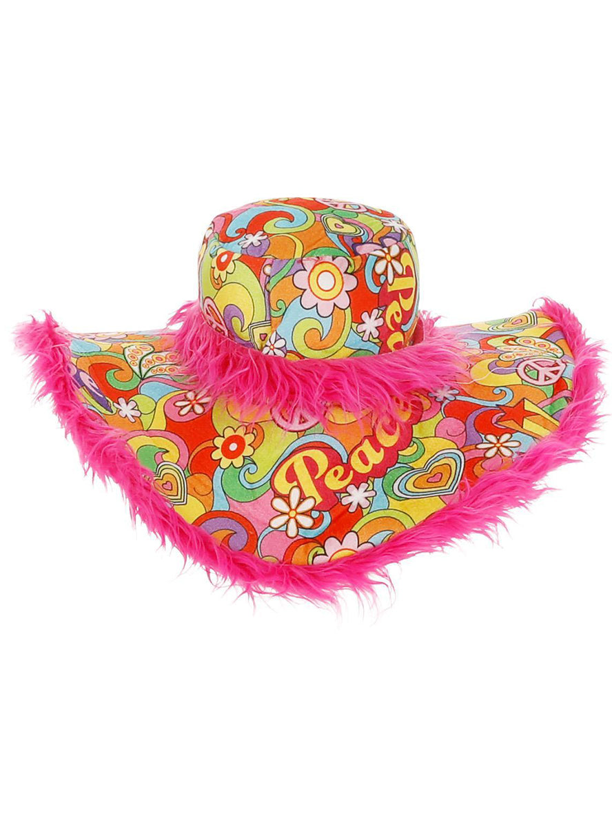 womens 1960s hippie sun hat costume - alternative image