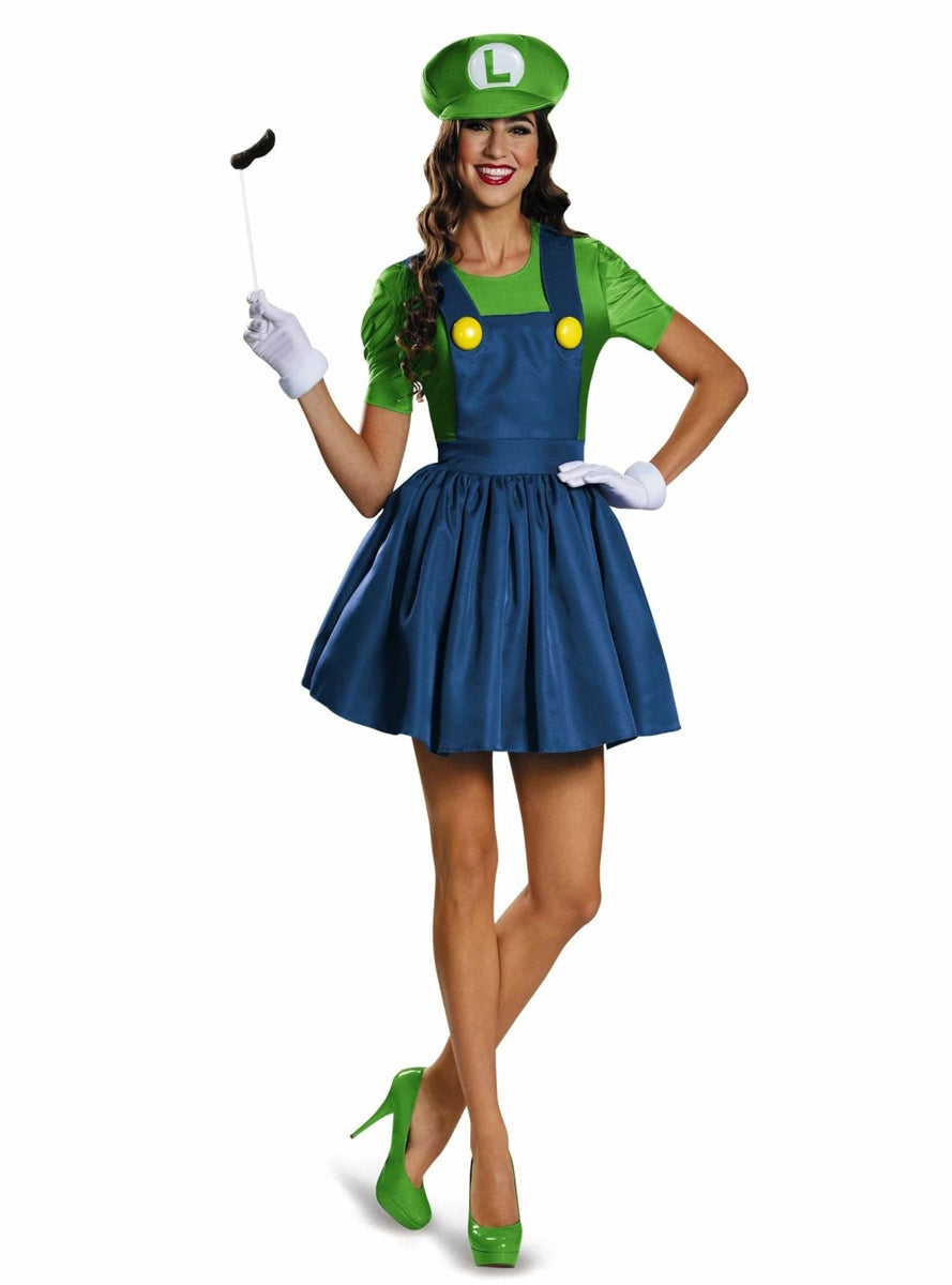 Super Mario Teen Girls Luigi Costume - Main Image
