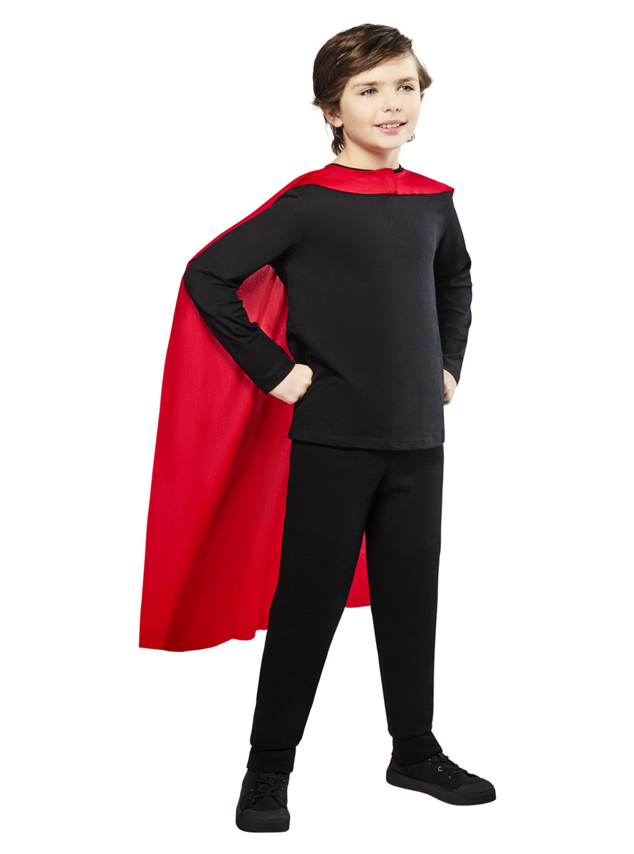 Boys Red Superman 2025 Movie Costume Cape - Front Image