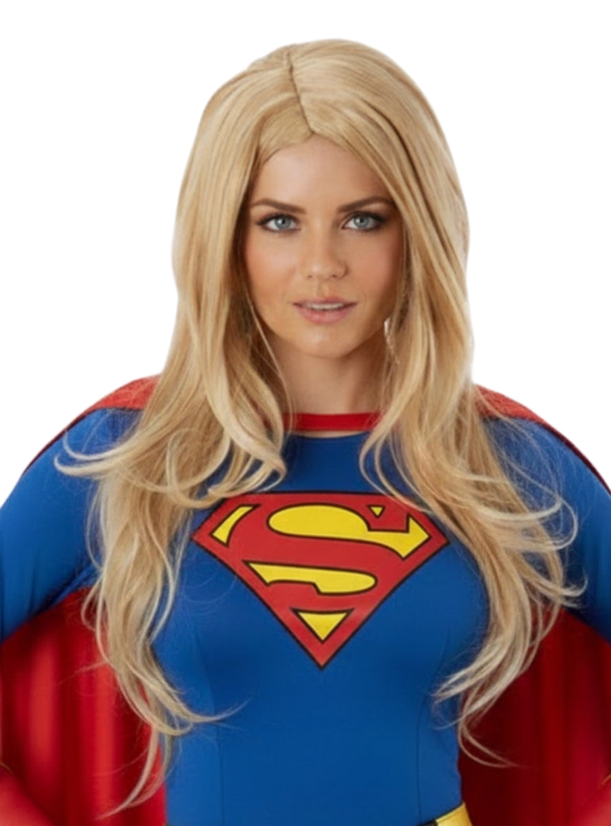 Supermodel Womens Honey Blonde Long Wavy Costume Wig - Alternative Image