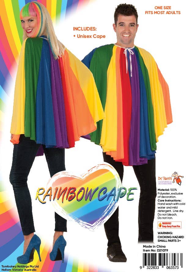 Image of Adults Rainbow Cape Pack View