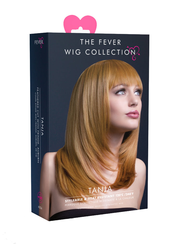 Shoulder Length Womens Layered Auburn Fashion Wig With Fringe - Alternative Image