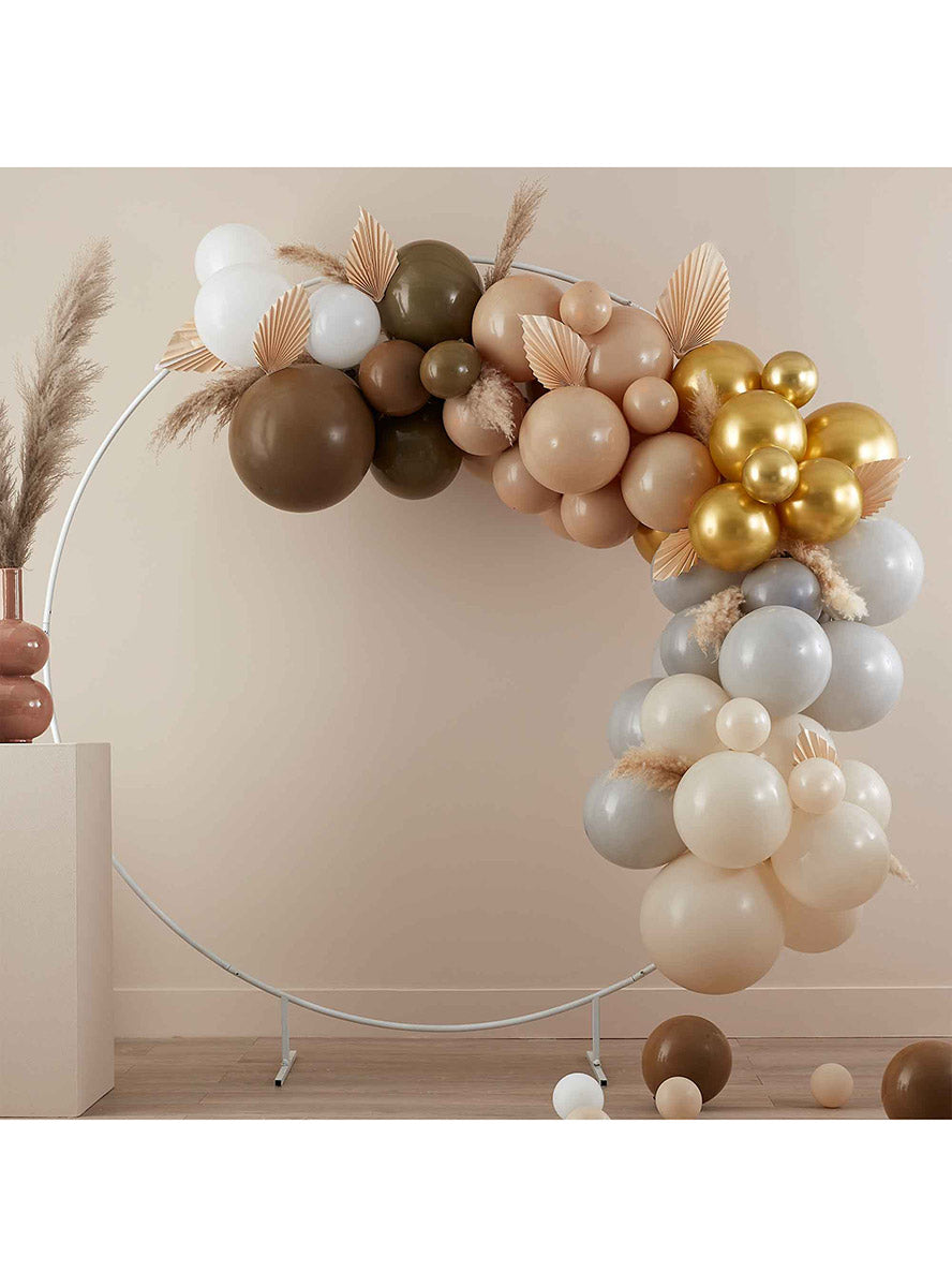 Balloon Arch Kit in Brown and Nude with Fans - Lifestyle Image