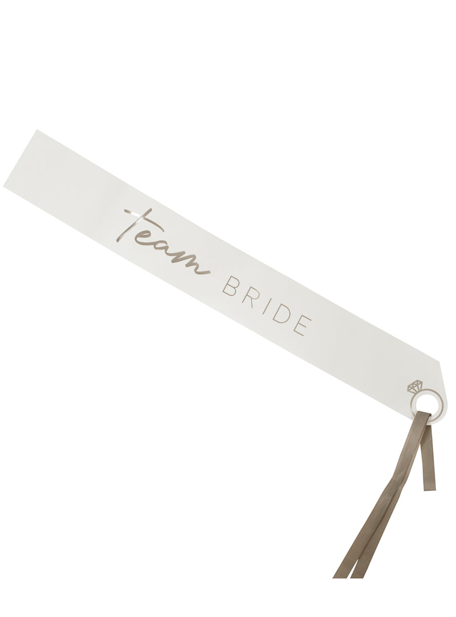 6 pk team bride white wedding sash bridal shower - main image