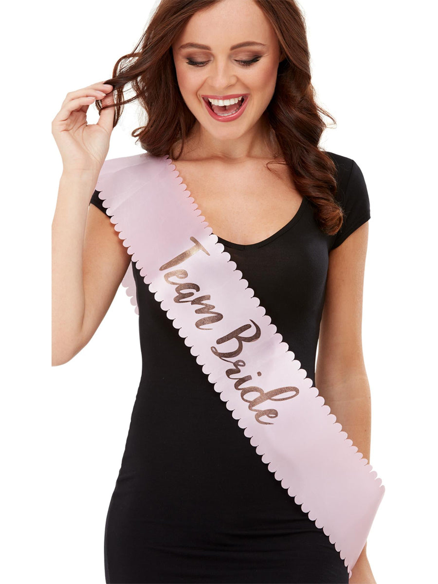 Hens Night Baby Pink Team Bride Party Sash - Main Image