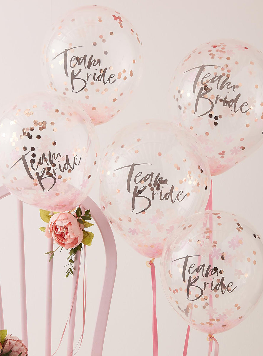 rose gold confetti team bride set - alternative image