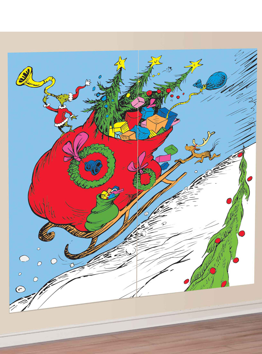 The Grinch Party Scene Setter Backdrop 165cm Alternative Image