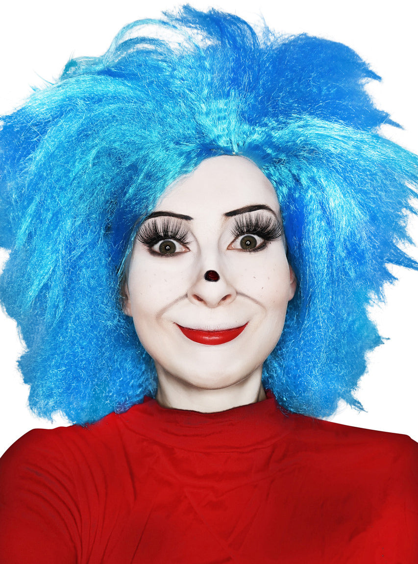 Thing Adults Blue Character Costume Wig - Alternative Image 1