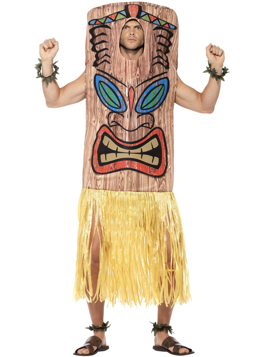 Funny Mens Islander Tiki Totem Costume - Front Image
