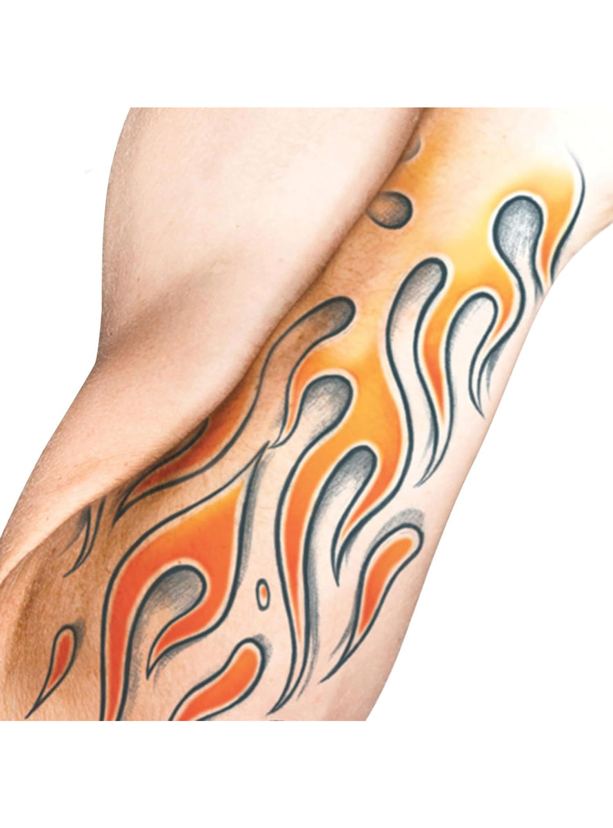 Tinsely Flames XL Realistic Temporary Tattoo Alternative Image 1