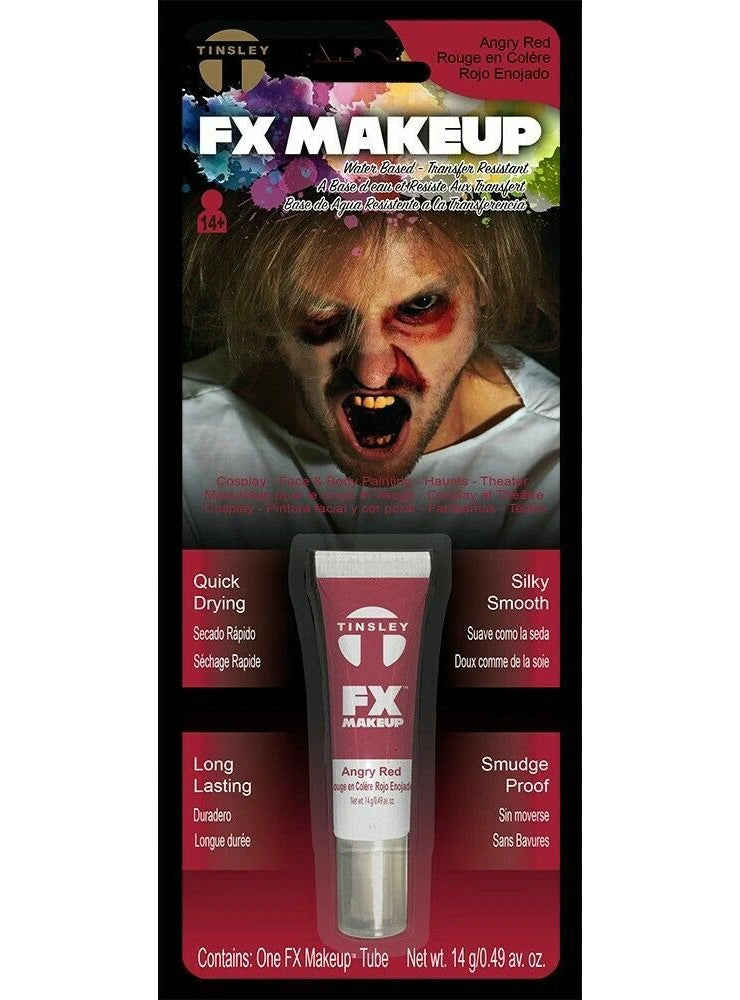 Tinsley 10ml Deluxe Angry Red Water Based Makeup - Packaging Image